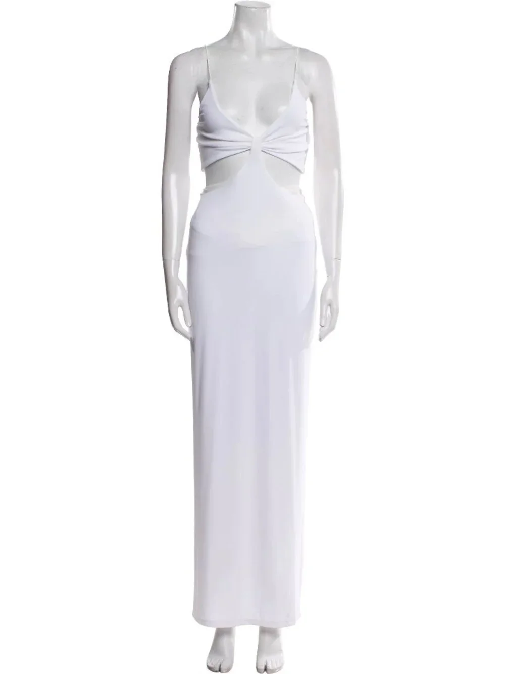 alice and olivia white maxi dress alice + olivia Chana Maxi Dress With Scarf, Size 2